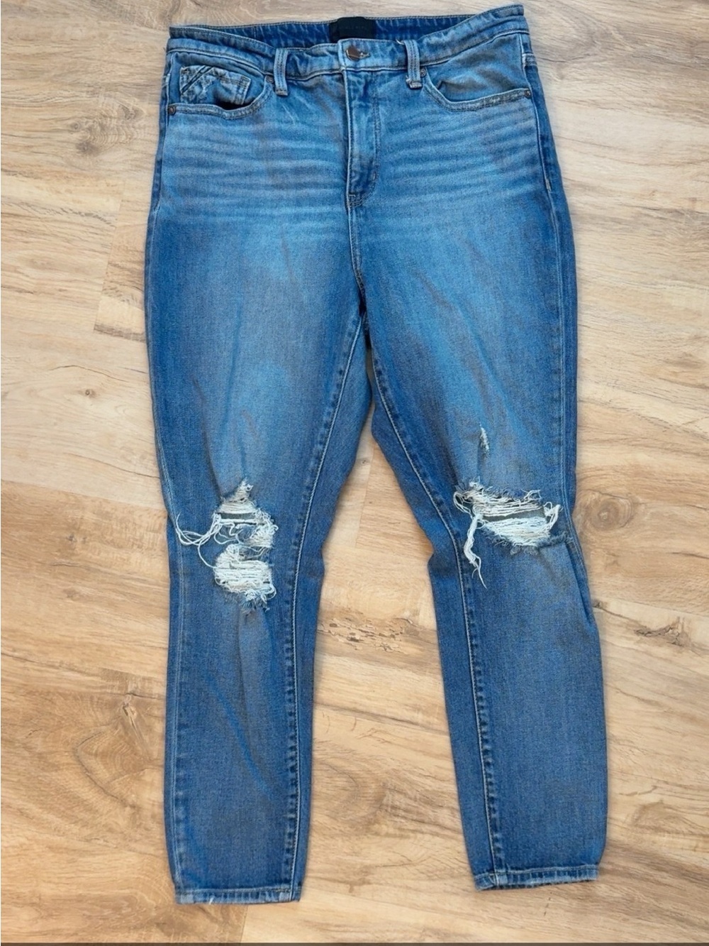Classic Blue Distressed Ankle Skinny Jeans - Women